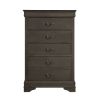 Classic Louis Philippe Style Stained Gray Finish 1pc Chest of 5x Drawers Traditional Design Bedroom Furniture