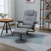 Gray massage chair with footstool.vibration massage recliner with remote control.Office chair.living room chair