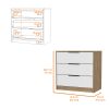 Cannon 3-Drawer Dresser White and Light Oak