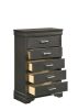 Modern Brooklyn 5 Drawers Chest made with Wood in Gray