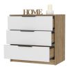 Cannon 3-Drawer Dresser White and Light Oak