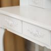 LED Single Mirror 4 Drawer Dresser White
