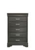 Modern Brooklyn 5 Drawers Chest made with Wood in Gray