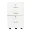 FCH White Wood Grain Density Board Three Drawers Wooden Filing Cabinet