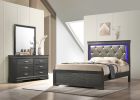 Modern Brooklyn 5 Drawers Chest made with Wood in Gray