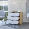 Cannon 3-Drawer Dresser White and Light Oak