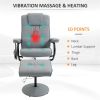 Gray massage chair with footstool.vibration massage recliner with remote control.Office chair.living room chair