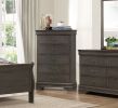 Classic Louis Philippe Style Stained Gray Finish 1pc Chest of 5x Drawers Traditional Design Bedroom Furniture