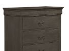 Classic Louis Philippe Style Stained Gray Finish 1pc Chest of 5x Drawers Traditional Design Bedroom Furniture
