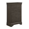 Classic Louis Philippe Style Stained Gray Finish 1pc Chest of 5x Drawers Traditional Design Bedroom Furniture
