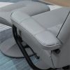 Gray massage chair with footstool.vibration massage recliner with remote control.Office chair.living room chair