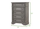 Grace Traditional Style 5-Drawer Chest Made with wood in Gray