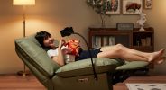 smart multifunction recliner chair electric yellow